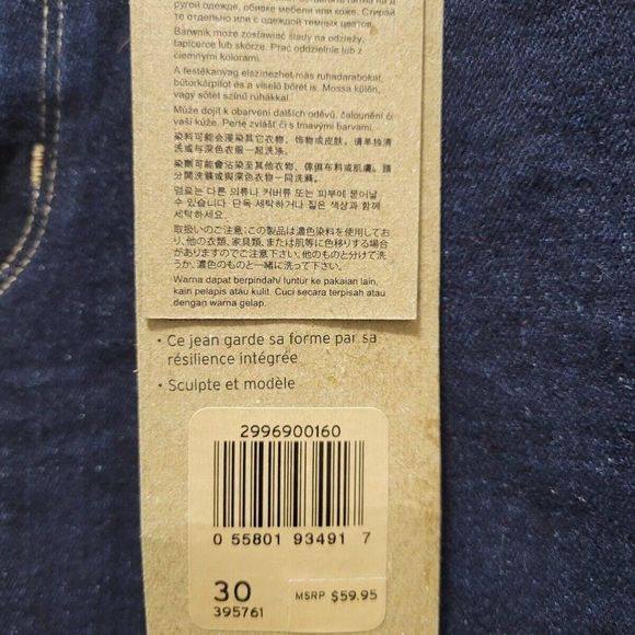 Levi’s Sculpt Women's Bermuda Shorts Denim Blue Dark Wash Rolled Hem Casual W30 - Picture 8 of 9